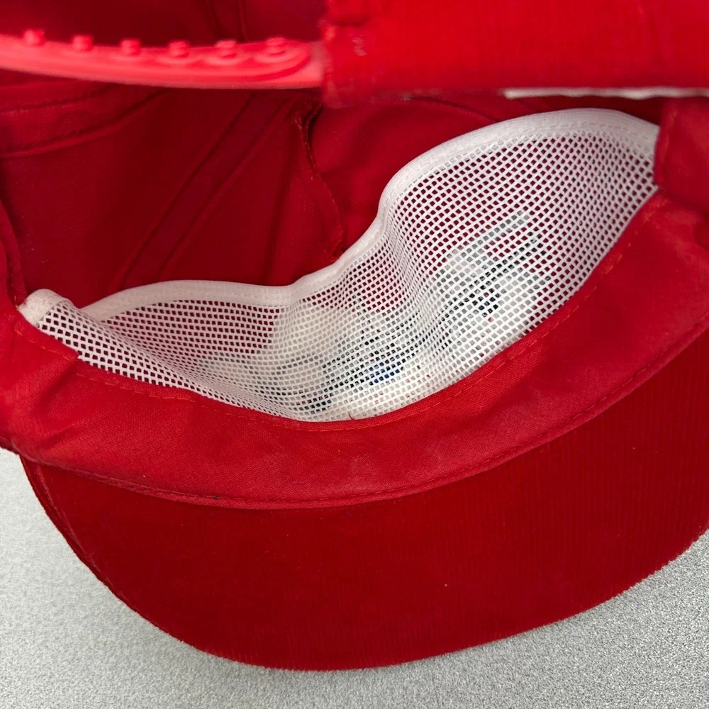Boeing Hat Mens OS Red 747-400 Jet Transport Corduroy Snapback Made in USA
